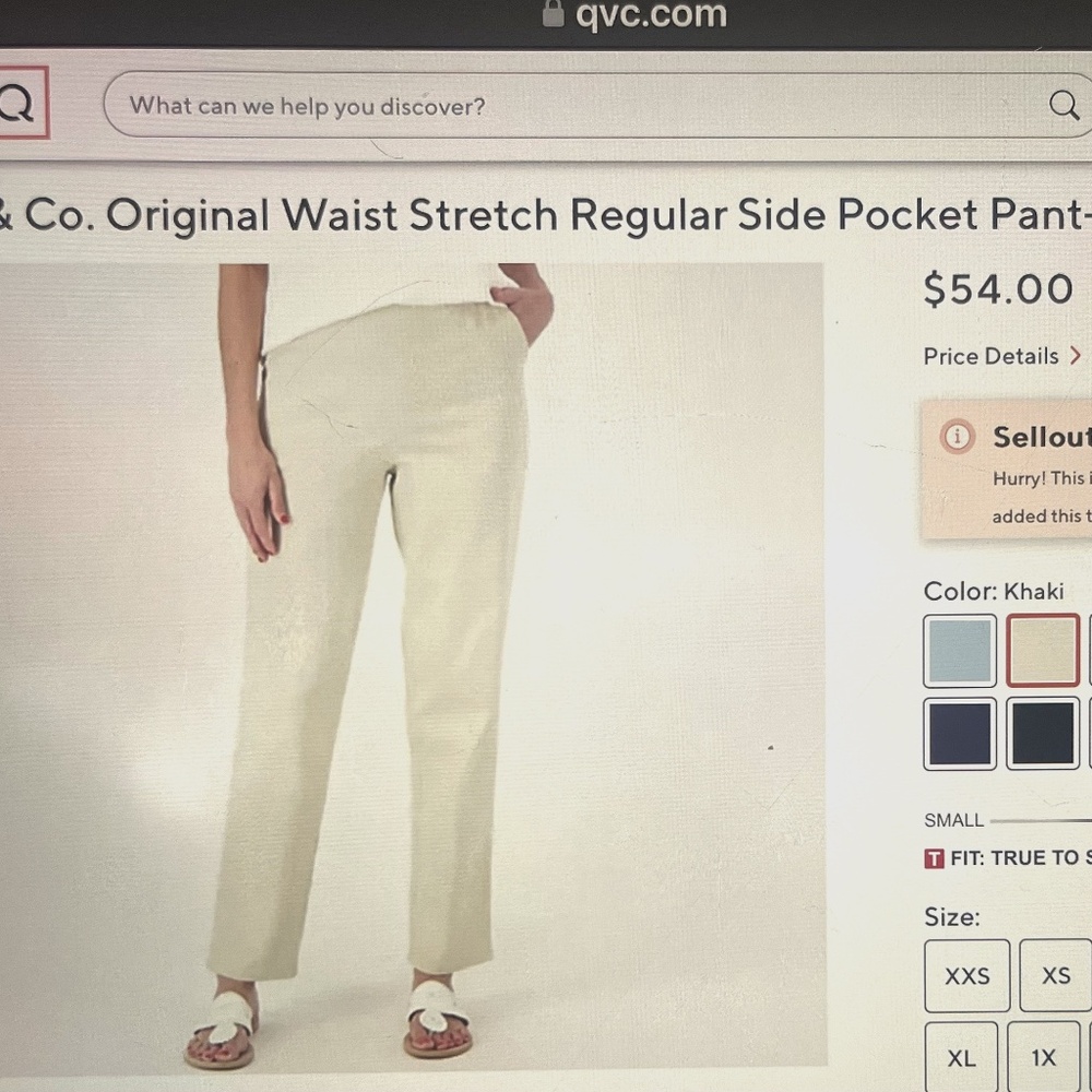 NEW DENIM & CO. Original Stretch Waist Side Pocket Seasonal Pant Sz P1X $54